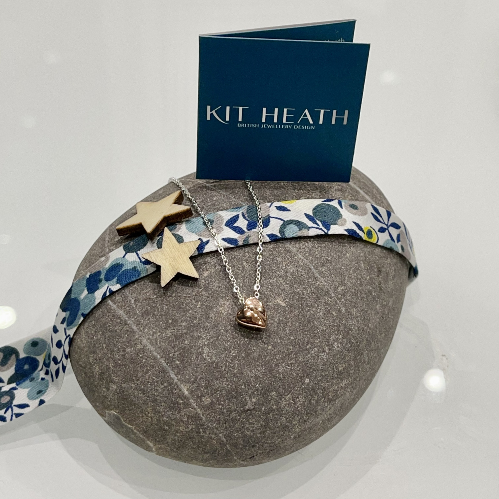 Kit Heath Miniature Sweet Heart Necklace Sterling Silver & 18ct Rose Gold Plate