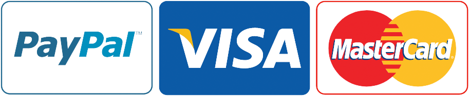 We take PayPal Visa or Mastercard