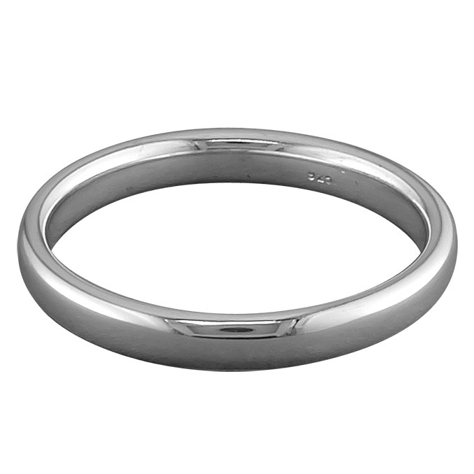Silver Plain 3mm court Band Ring 1