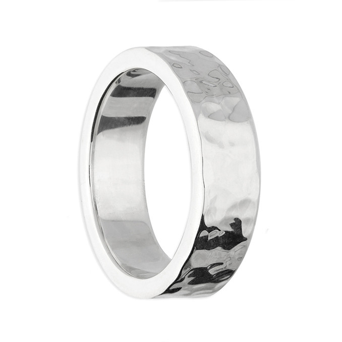 Silver  5mm Hammered Ring 1