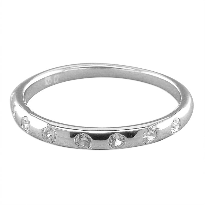 Silver Cubic Zirconia  Band Ring 1