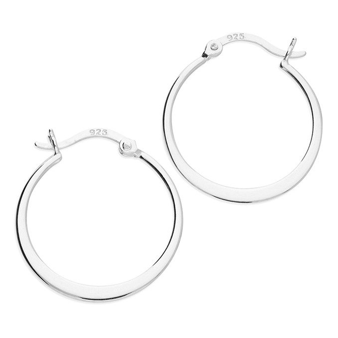 Silver 24 mm flat Hinged hoop 1