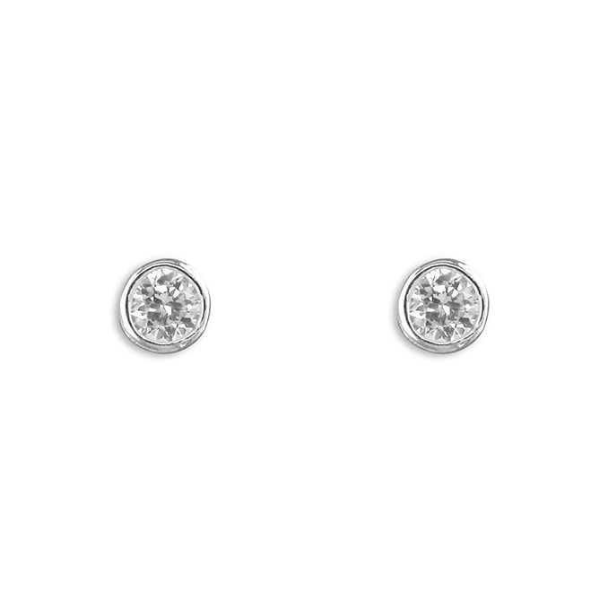 Silver 4mm Cubic Zirconia Stud 1