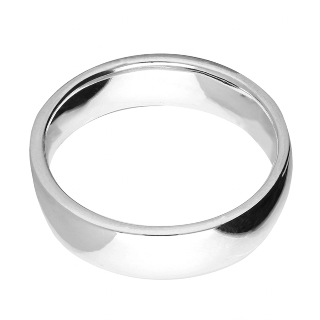 Silver 5mm Court Plain Band Ring 1