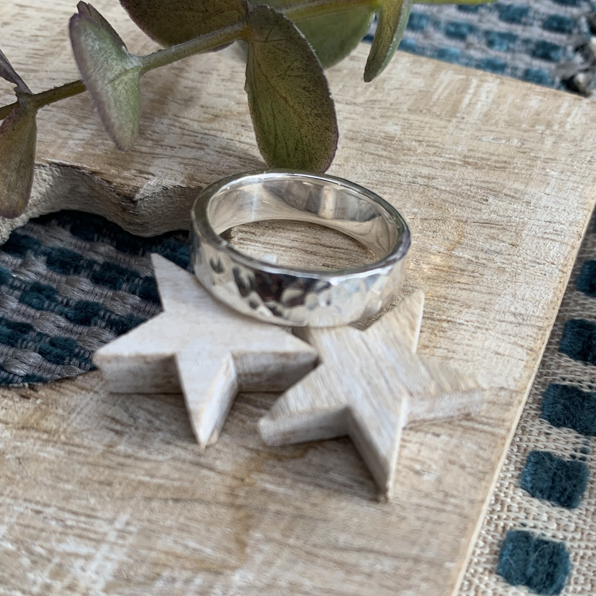 Silver  5mm Hammered Ring 2