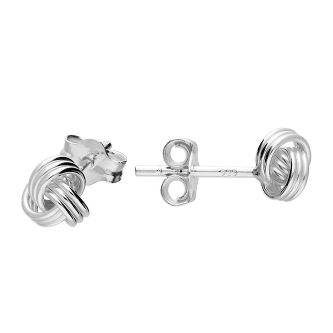Silver 6mm Triple Knot Stud 1