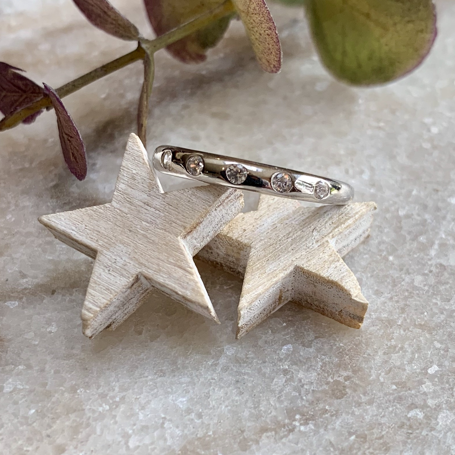 Silver Cubic Zirconia  Band Ring 2