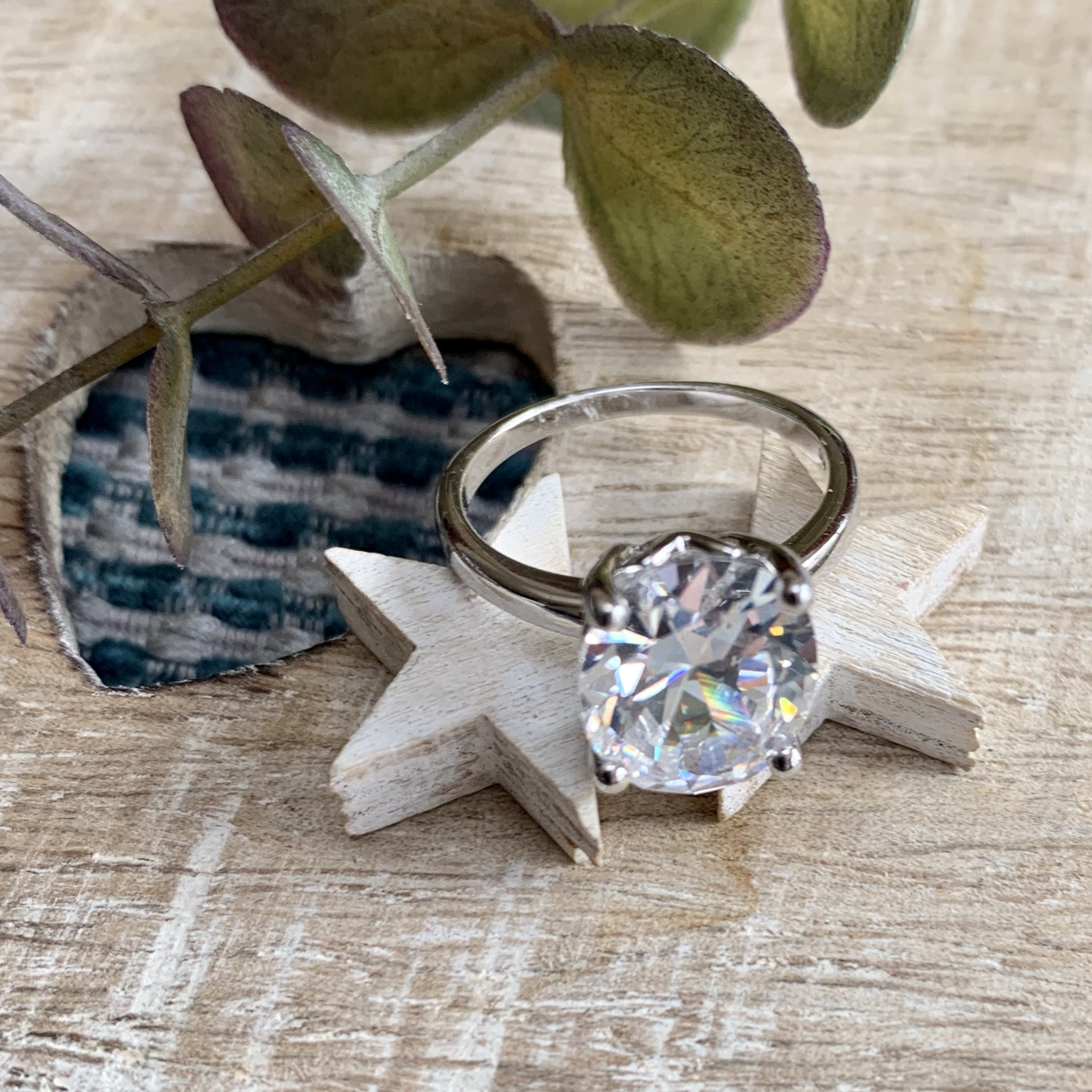 Silver Large Cubic Zirconia Ring 2