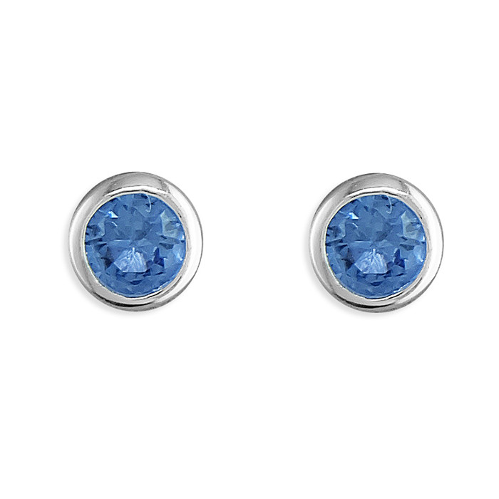 Silver Blue Cubic Zirconia Stud 1