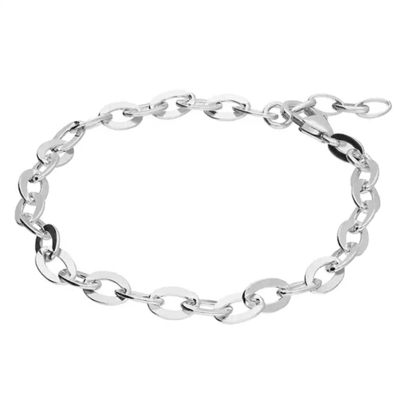 Silver Double Chain 3-Star Charm with  CZ in One Star