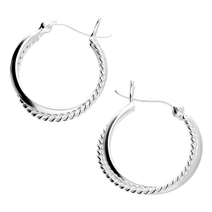 Silver Double Detail Hoops 1