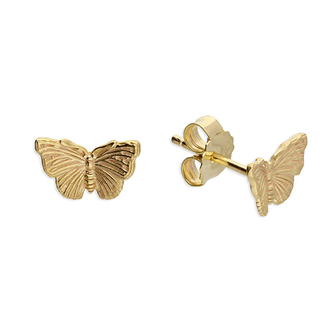 Silver Gold Plated Butterfly Stud 1