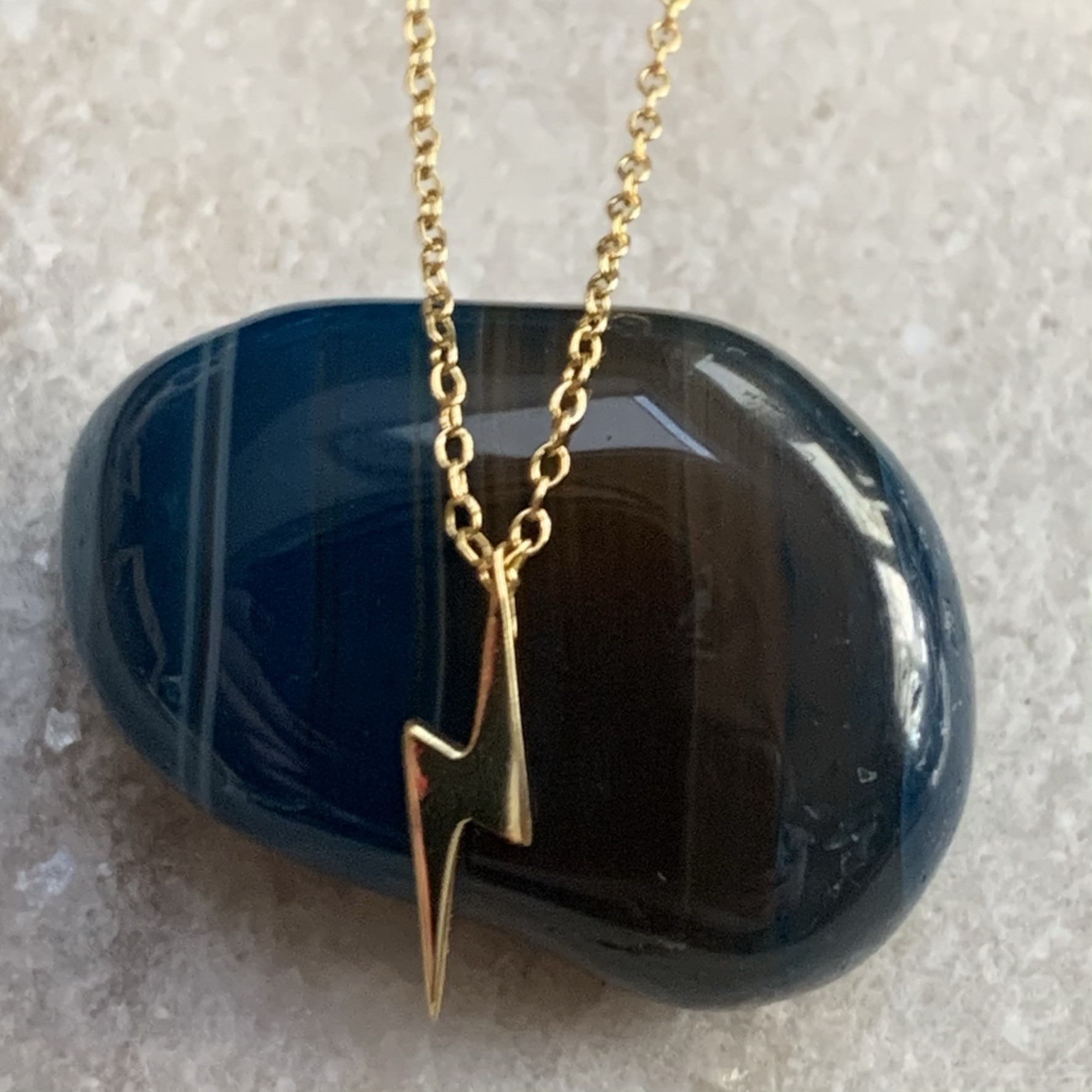 Silver Gold lightning Bolt Necklace 40-43cm 4