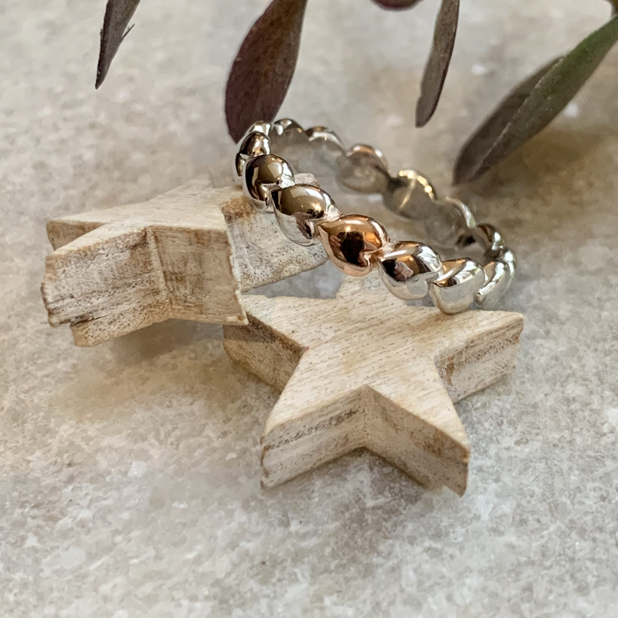 Silver Two Tone Full Heart Band Ring 2