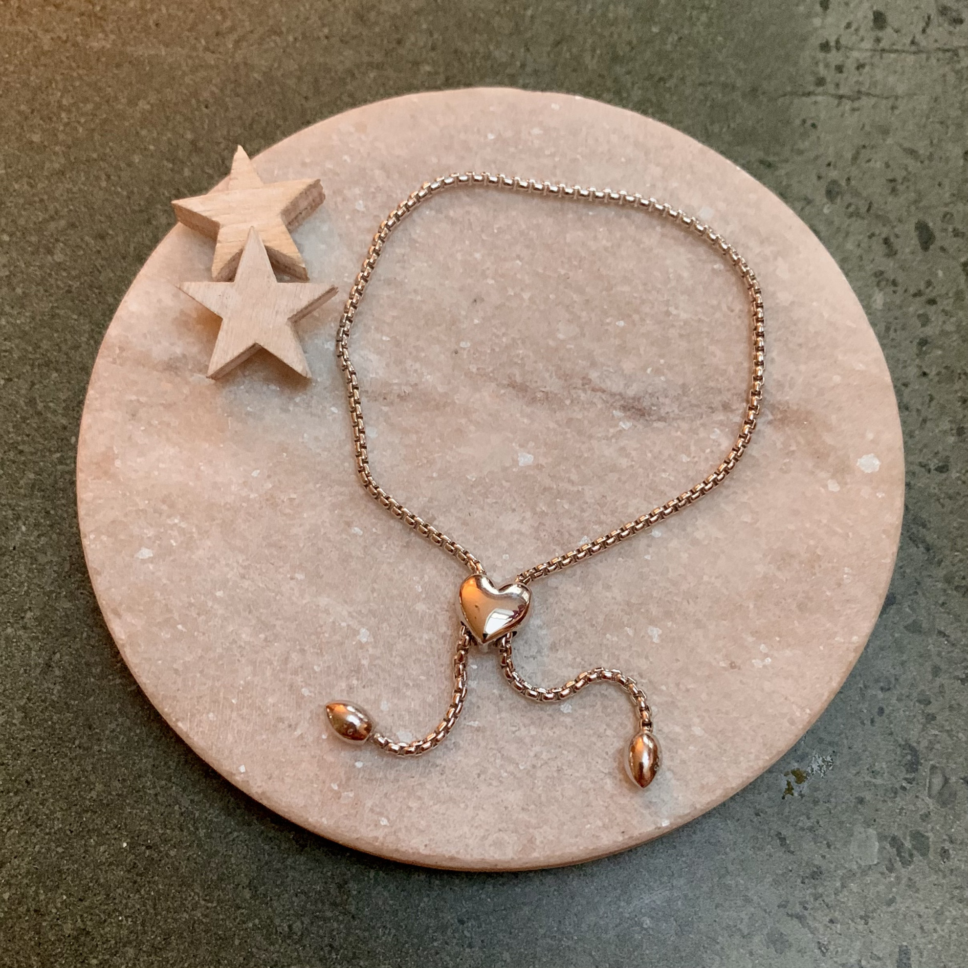 Silver Heart Slider Bracelet 2