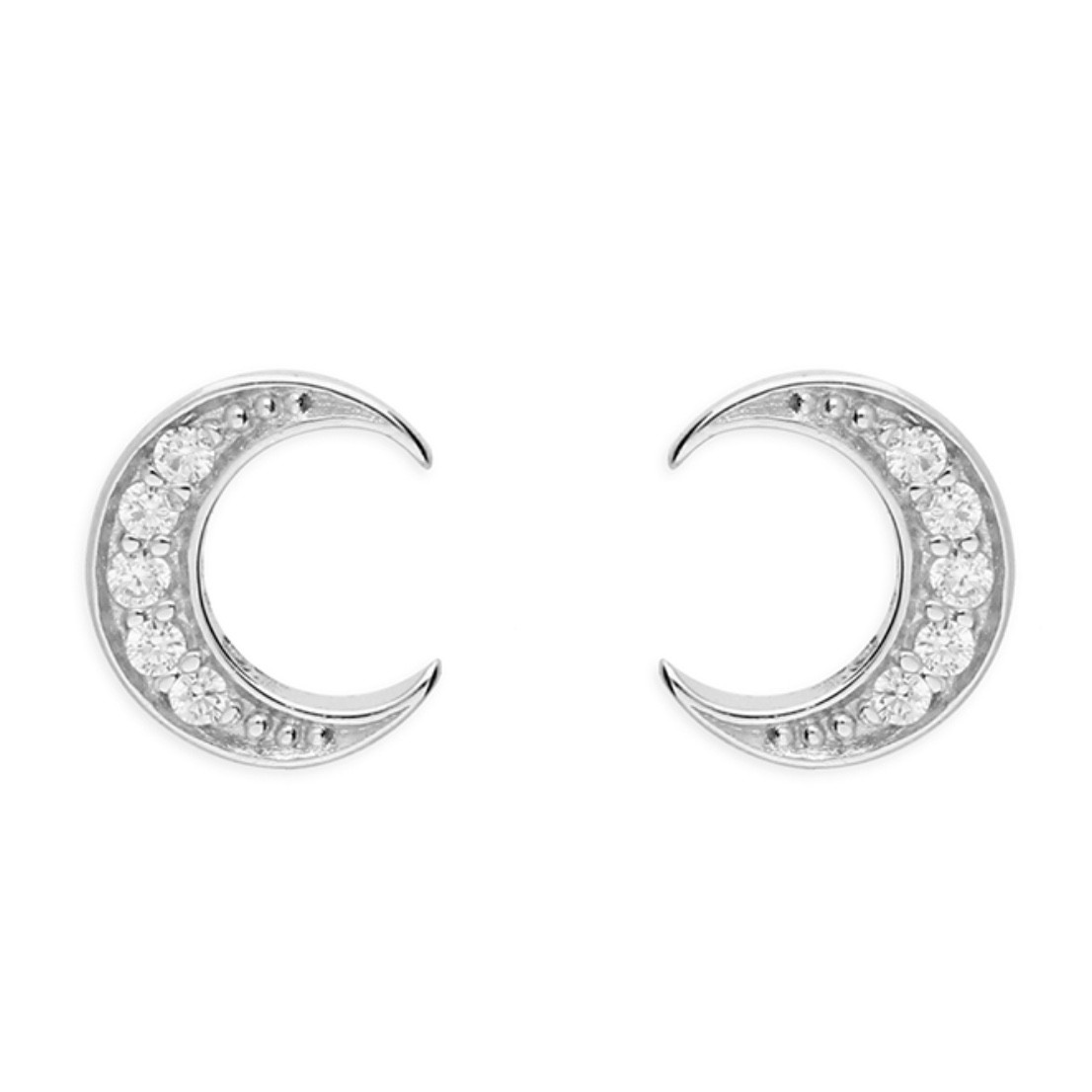 Silver Moon Stud Multi Set With Cubic Zirconia 1