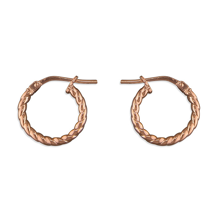 Silver Rose Plated Twist Hoop
