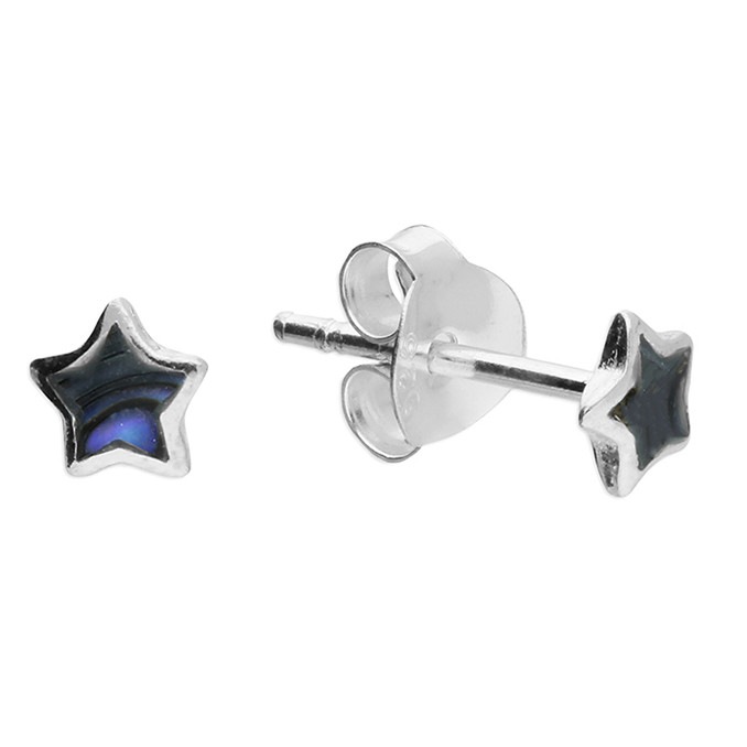 Silver Paua Shell Star Studs 1