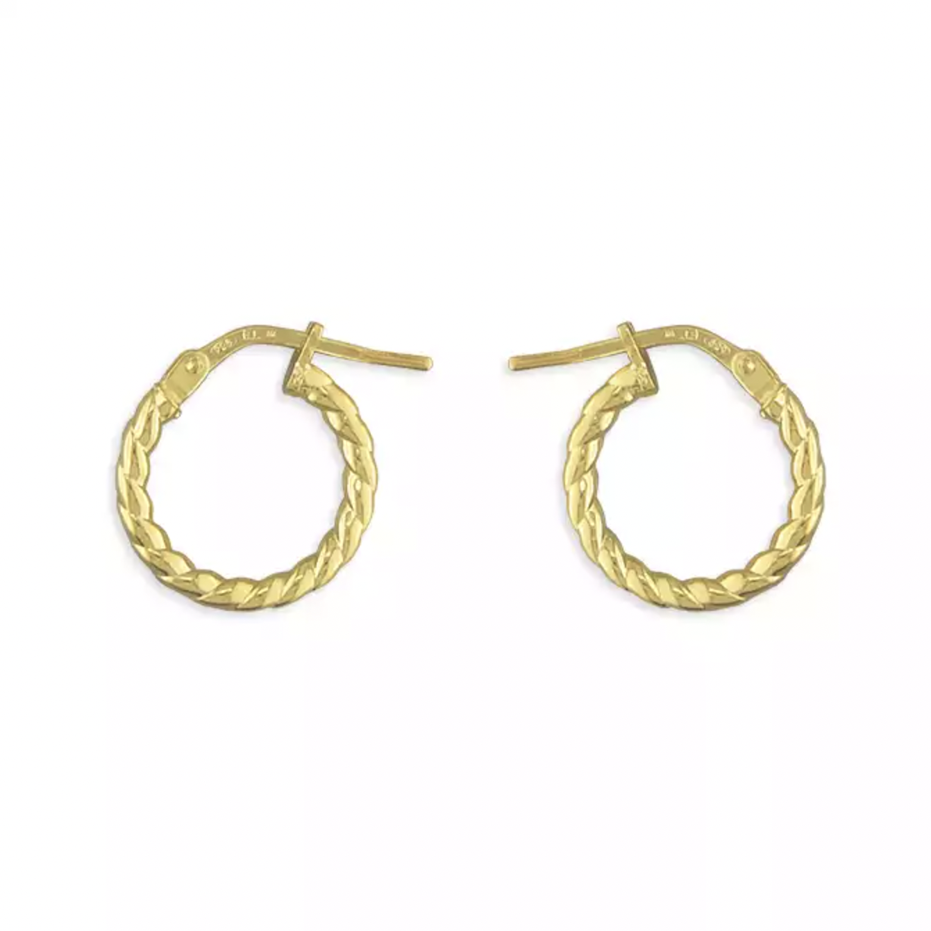 Sterling Silver 14mm Gold-Plated Lightweight Twisted Hoop