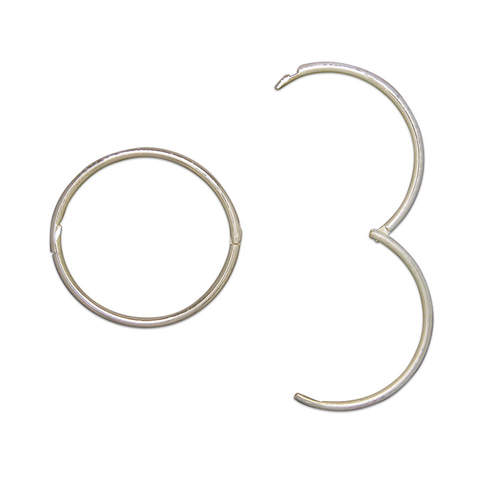 Sterling Silver 16mm Plain Hinged Sleeper 1