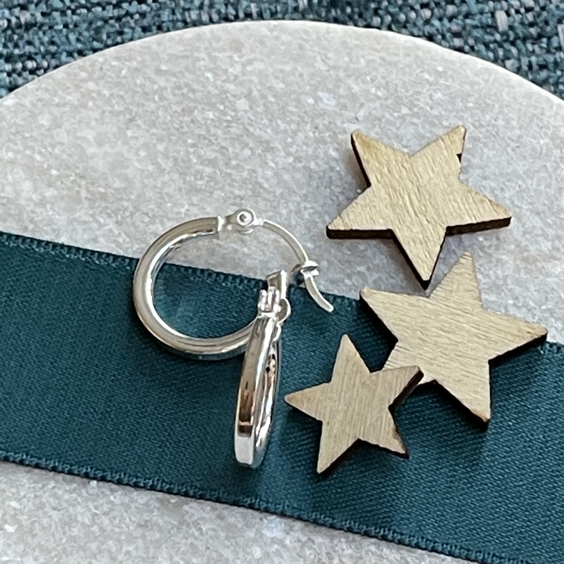 Sterling Silver 16mm Square Tube Creole Sleeper 2