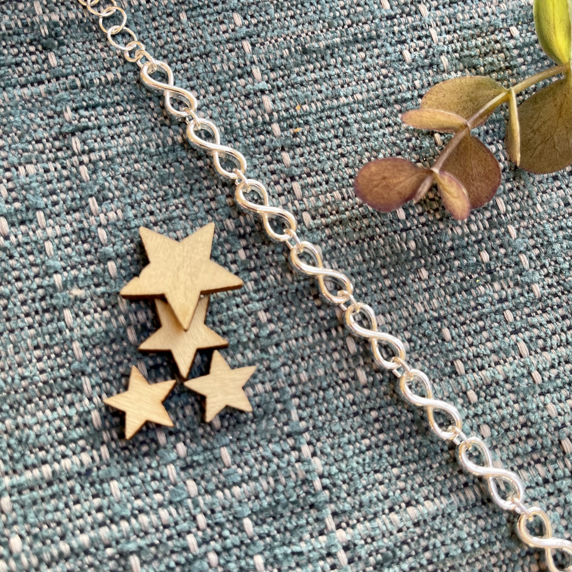 Sterling Silver 19cm Plain Infinity Link Bracelet 2