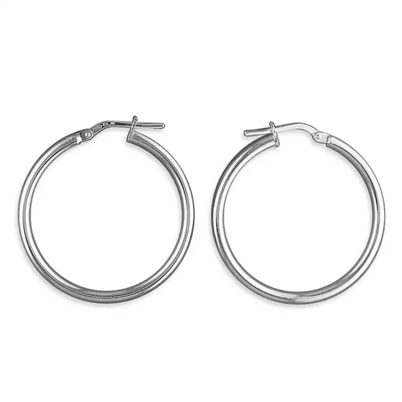 Sterling Silver 30mm Lightweight Plain Hoop