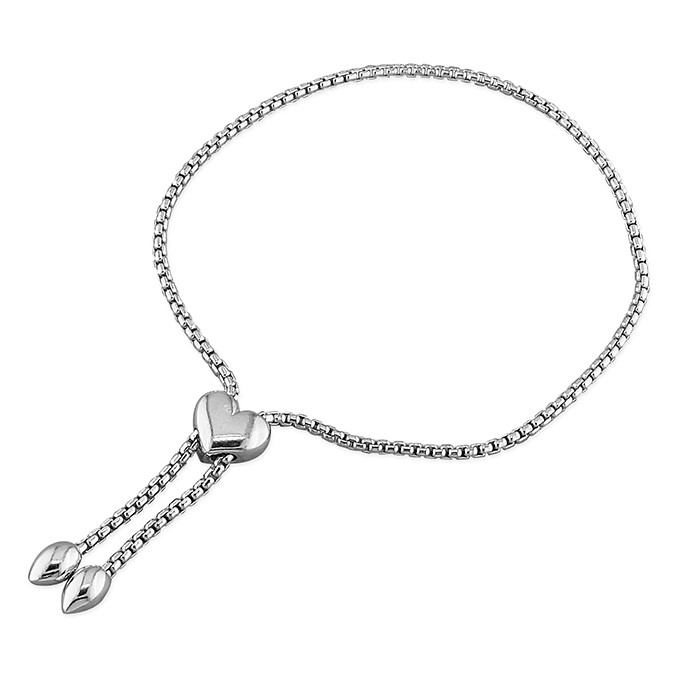 Silver Heart Slider Bracelet 1