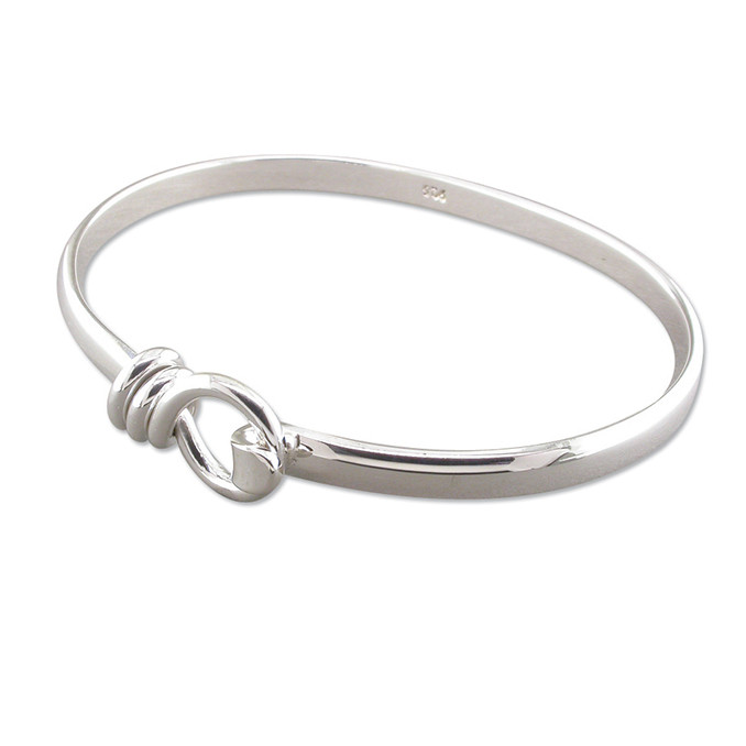 Sterling Silver Noose Hook Bangle 1