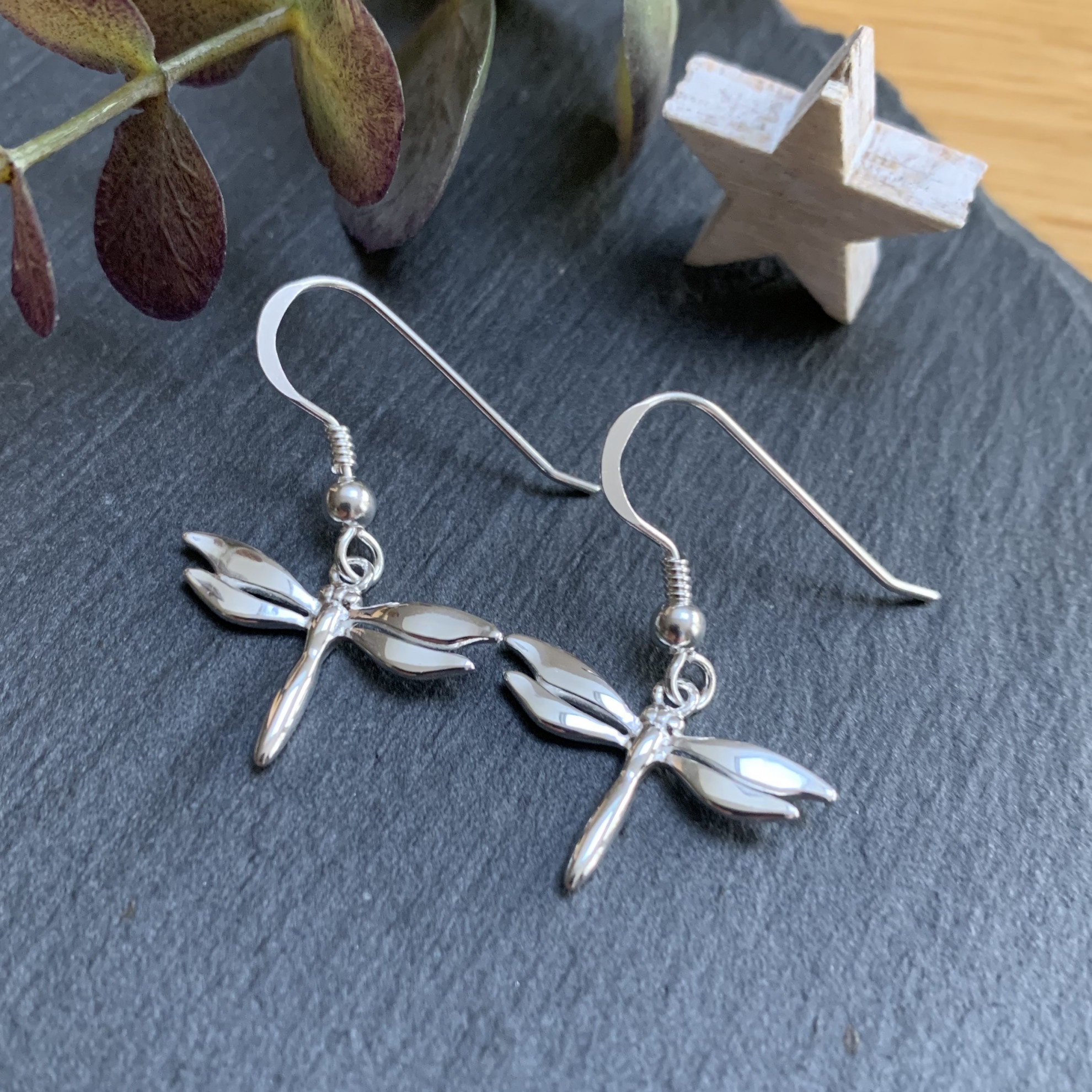 Sterling Silver Plain Dragonfly Hook-In Drop 2