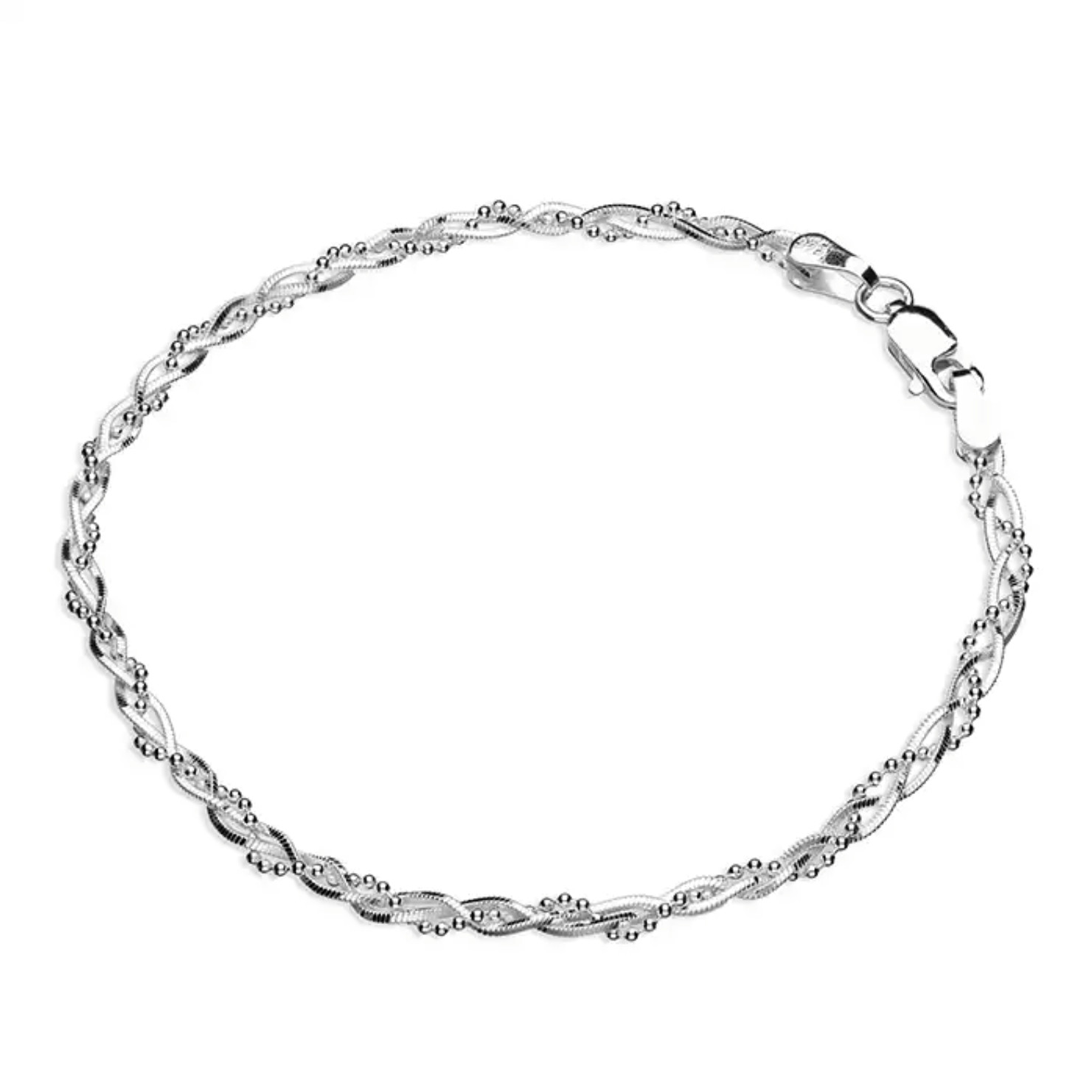 Plait Chain Silver Bracelet