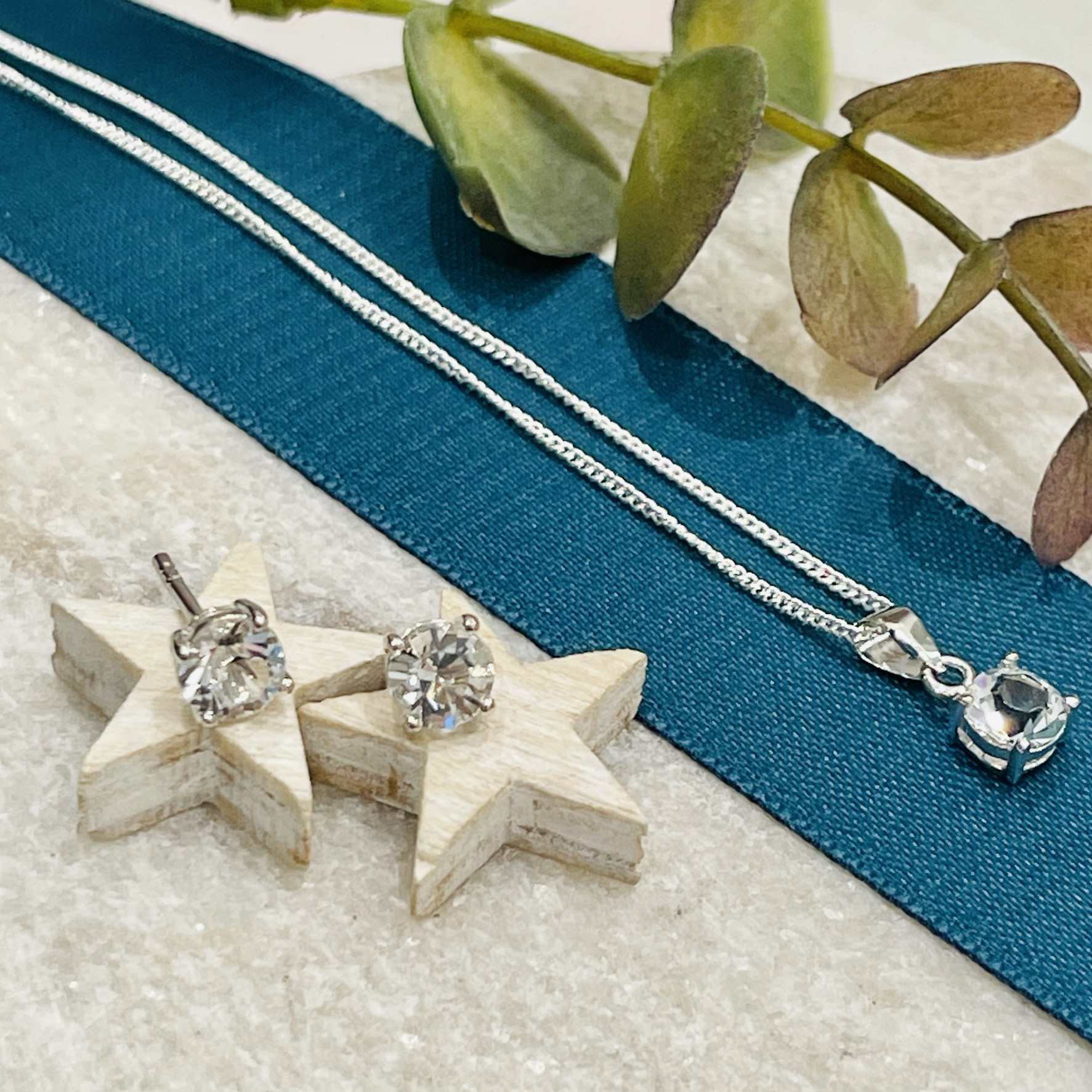 Sterling Silver Swarovski Elements Necklace & Earring Set