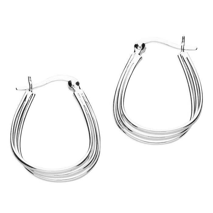 Sterling Silver Triple Flat Wire Hinged Handbag Hoop 1